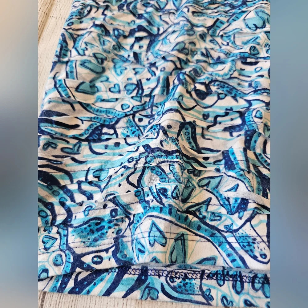 Patchington Top Size Large Resortwear Blue Hearts Art To Wear Wearable Art - Picture 6 of 10